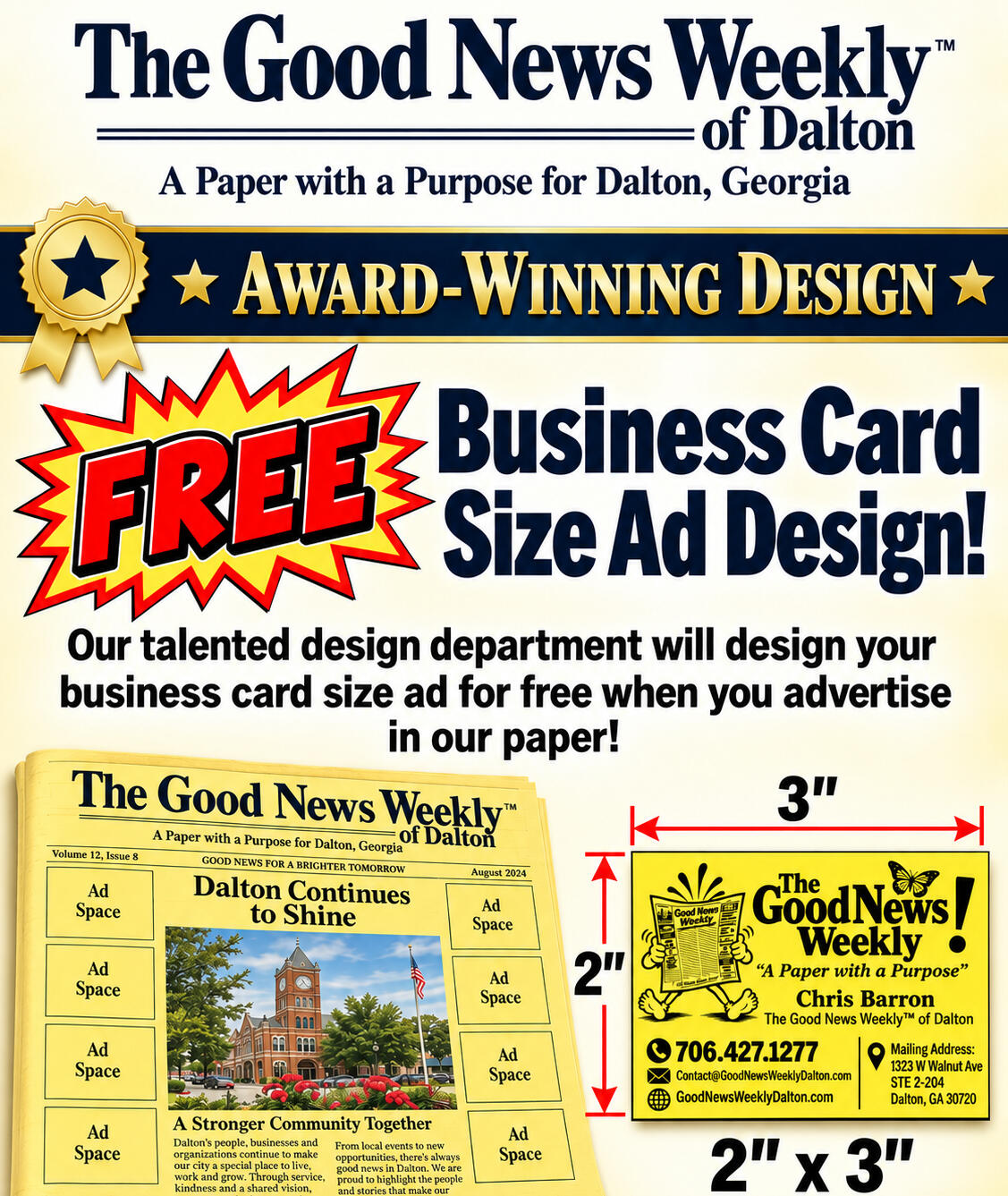 The Good News Weekly™ of Dalton, Award Winning Design Department