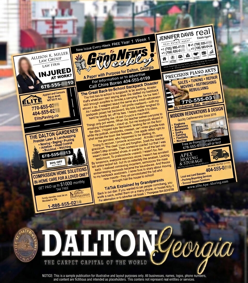 The Good News Weekly™ of Dalton Sample paper.